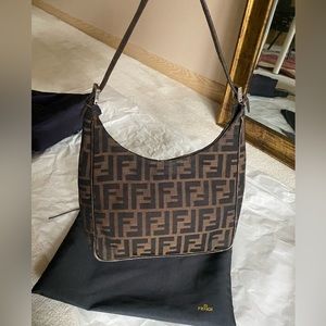 Fendi monogram brown shoulder bag